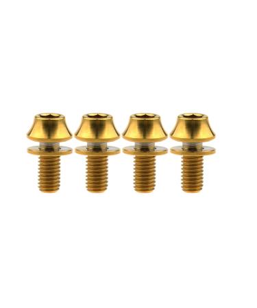 Wanyifa Titanium M5x12mm with Washers Bicycle Water Bottle Cage Hex Bolts Pack of 4 Gold
