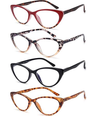 EYEURL Cat Eye Reading Glasses for Women - 4-Pack Blue Light Blocking Anti-Glare Readers (1.5x) - Shop Internationally - Buy Online on GoSupps.com