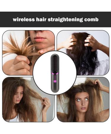 Buy Cordless Ceramic Hair Straightener Brush - Ionic Rechargeable Styling Comb for Women | Perfect for Travel & Thin Hair - Buy Online on GoSupps.com