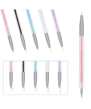 8pcs Nail Art Pen Set - Double Head Brushes & Replacement Sponge Heads for Professional Nail Design - Buy Online on GoSupps.com