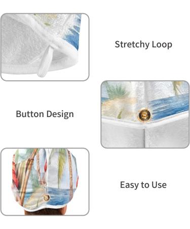 Beach Vacation Dwarf Hair Towel 2 Pack - Super Absorbent Quick Dry Hair Turbans for Women & Girls - Buy Online on GoSupps.com