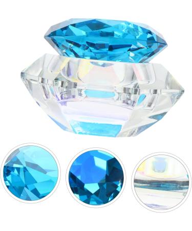 Gogogmee Clear Nail Polish 1pc Nail Art Crystal Cup Nail Glassware Tools Octagon Cup for Nail Art Pen Holder Care 7.5x6cm Blue - Buy Online on GoSupps.com