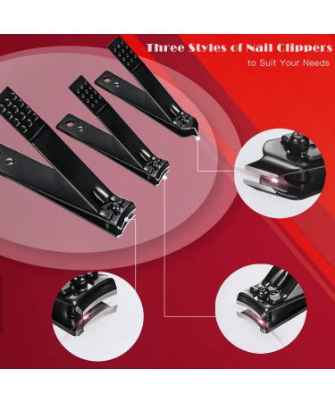 18pcs Manicure Set with Nail Clippers Pedicure Kit - Professional Nail Care Tools Gift in Black & Red - Buy Online on GoSupps.com
