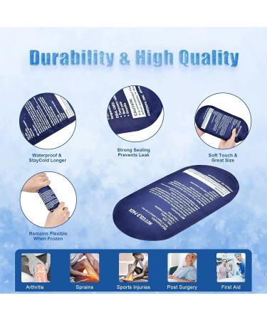 Reusable Gel Ice Pack for Injuries - Hot & Cold Compress Therapy for Pain Relief - Flexible Soft Gel Packs for Shoulder, Elbow, Back, Knee - Blue - Buy Online on GoSupps.com