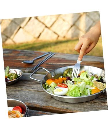 ABOOFAN 1pc Amphora Pan Round Griddle Pan Camping Griddle Camping Cooking Pot Egg Frying Pan Handles Pan Steel Paella Pan Frying Saucepan Pans Household Steamer Stainless Steel - Buy Online on GoSupps.com