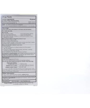 Fleet Laxative Saline Enema with Gentle Glide Tip 2 Bottles x 4.5 fl oz (Pack of 3) - Buy Online on GoSupps.com