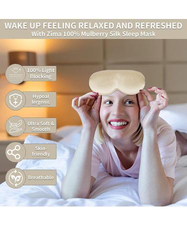 100% Mulberry Silk Sleeping Mask - Adjustable Eye Mask for Women and Men - Ideal for Travel, Home, and Office - Black (3D Gold) - Buy Online on GoSupps.com