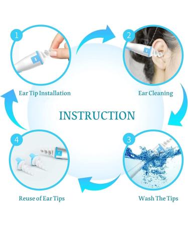 Q-Grips Earwax Remover Kit - 16 Replacement Heads - Silicone Spiral Tool for Safe Ear Cleaning - Blue - Buy Online on GoSupps.com