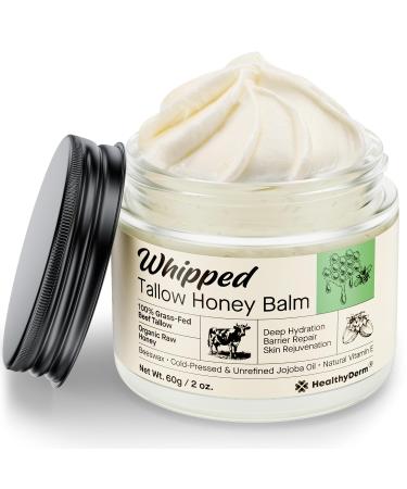 Beef Tallow Honey Balm for Skin: 100% Grass Fed Whipped Organic Moisturizer with Organic Raw Honey Jojoba Oil Vitamin E Natural Face and Body Care for Mature Dry or Sensitive Skin 2oz 2 Ounce (Pack of 1) - Buy Online on GoSupps.com