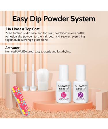 Lavender Violets 12 Pcs Dip Powder Nail Kit Starter 6 Colours Nude Pink Neutral Skin Dipping Powder System Liquid Set with Base & Top Coat Activator for French Nail Art Manicure Salon Home DIY M204 - Buy Online on GoSupps.com