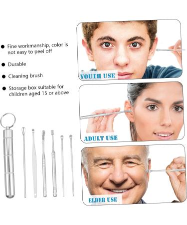 PACKOVE 1set Ear Cleaning Tools Ergonomic Ear Wax Picks for Safe and Convenient Use Portable Silver - Buy Online on GoSupps.com