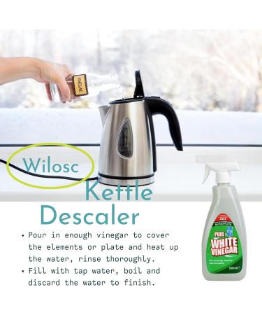Wilosc Bicarbonate of soda for cleaning (Baking Soda for cleaning) White Vinegar Cleaning Spray and Microfibre Cloth | Natural Kettle Descaler | - Buy Online on GoSupps.com