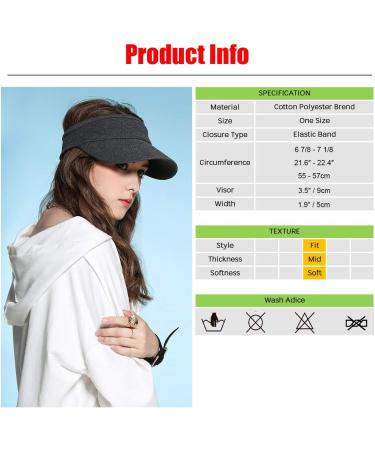 Buy Gisdanchz Sport Visor Cap - Elastic Band for Golf Tennis Running & Hiking - Dark Grey (55-59) | International Shipping Available - Buy Online on GoSupps.com