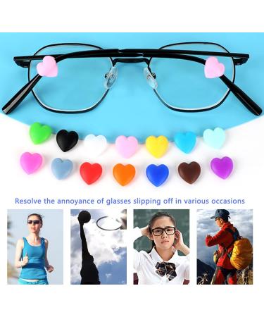 KECHIO Heart-Shaped Silicone Eyeglass Ear Grips - Anti-Slip Retainers for Glasses - Black/White - Buy Online on GoSupps.com