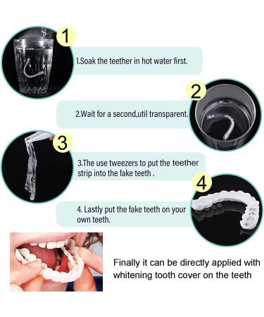 Flipped Warm Veneers Teeth Set - Temporary Artificial False Teeth for Men & Women - Easy Plug-In Top & Bottom 2 Pairs - Buy Online on GoSupps.com