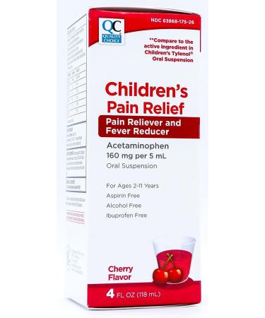 Children's Acetaminophen Pain Reliever & Fever Reducer Cherry - 4 FL OZ | Quality Choice - Buy Online on GoSupps.com