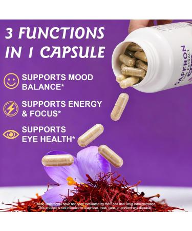 CCKULOOB Saffron capsules 90 pieces 885 mg Wild Saffron extract per capsule natural support for mood energy and eye health - Buy Online on GoSupps.com
