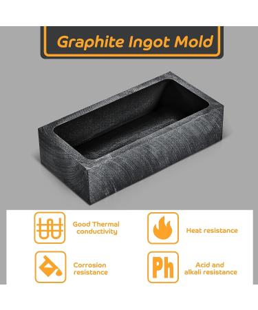 5 Pcs Clay Graphite Foundry Crucible Kit for Melting, Casting, and Refining - Includes 4Kg Crucibles, Ingot Mold, Stainless Steel Tongs, and Stir Rod - Buy Online on GoSupps.com