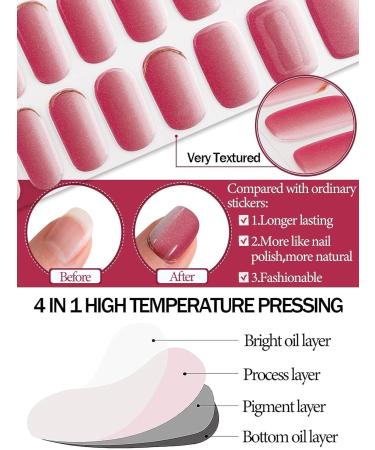 EBANKU 20 PCS Gel Nail Strips Gel Nail Strips Full Wraps Adhesive Gel Nail Stickers with Nail File and Stick(UV/LED Lamp Required)-3 # 3 - Buy Online on GoSupps.com