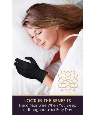 XL Black Cotton Gloves for Eczema, Dry Hands, Women - 10 Pairs for Spa, Lotion, Sleeping - Buy Online on GoSupps.com