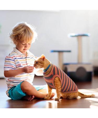 OUOBOB Sphynx Cat Clothing | Breathable Sleeveless Shirts & Sweaters for Hairless Cats | Summer Pet Apparel for Sphynx Cornish Rex & Devon Rex - Buy Online on GoSupps.com