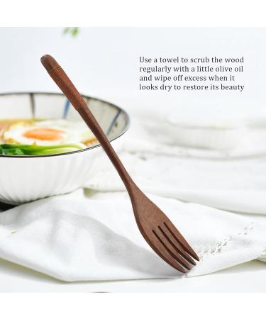 AIDIRui 8 Pcs Wooden 9 inchJapanese Spoon Fork Set Kitchen Tableware Natural Wood Cutlery Wooden Dinner Cutlery Set - Buy Online on GoSupps.com