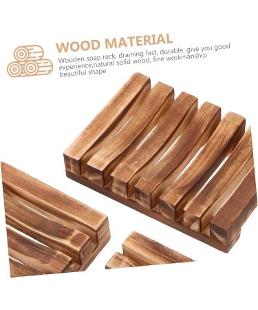 Amosfun 6 Pcs Wooden Soap Dish Coaster Holder Sink Sponge Holders Wooden Stand Toilet Soap Shower Soap Dish Wood Soap Case Shower Rod Holders Sponge Soap Sponge Sink Holder Hollow Soap Box - Buy Online on GoSupps.com