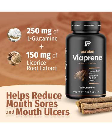 Viaprene Canker Sores Treatment - Relief for Mouth Ulcers with Canker Vitamins - 150 Capsules - Buy Online on GoSupps.com