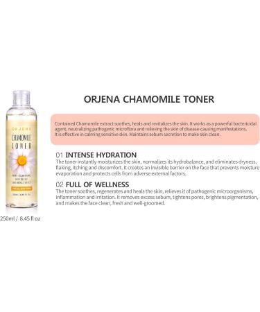 Orjena Natural Chamomile Toner - Pore Tightening Skin Relief Soothing Effect - for All Skin Types 250ml Net Wt - Buy Online on GoSupps.com