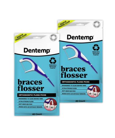 OrVance Braces Flosser - Designed for Braces for an Easy & Effective Clean Ultra Strong Floss - 40 Count (Pack of 2) - (Packaging May Vary) 20 Count (Pack of 2)