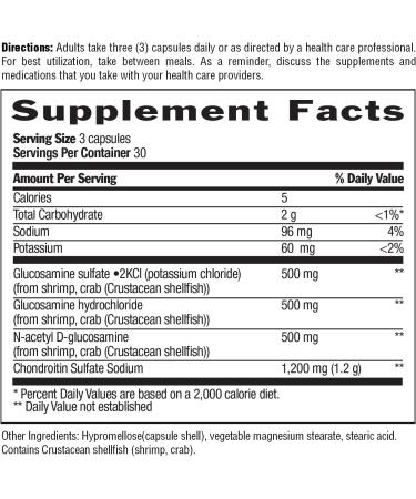 Country Life Glucosamine Chondroitin 1500mg/1200mg - Supports Joint Health & Lubrication - Maintains Healthy Cartilage Tendon Joint Tissue - Gluten Free Non-GMO - 90 Capsules - For Adults - Buy Online on GoSupps.com