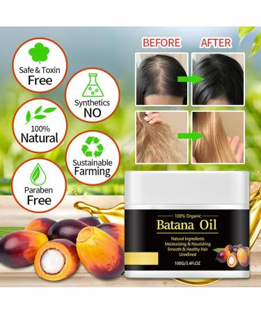 100% Natural Batana Oil for Hair Growth - Batana oil Organic - Scalp and Hair Oil - Repairs Damaged Hair & Skin - Reduces Hair Loss - Eliminates Split Ends for Men & Women - 3.4oz/100ml - Buy Online on GoSupps.com
