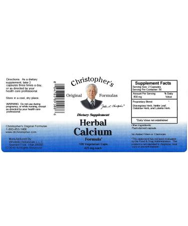 Herbal Calcium Formula 100 caps 100 Capsules