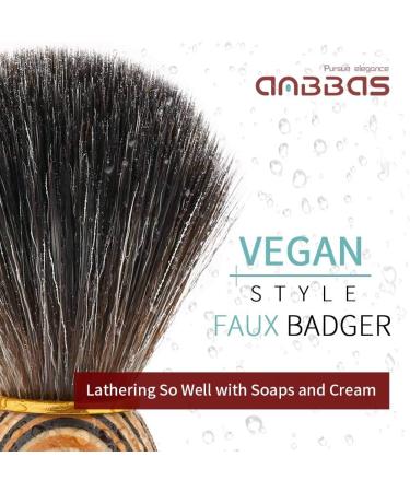 Anbbas Traditional Faux Badger Hair Shaving Brush - Wood Handle for Men's Close Wet Shave - Buy Online on GoSupps.com