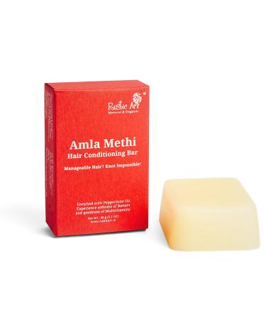 Organic Amla Methi Hair Conditioning Bar (Gooseberry Fenugreek)| Soft tangle free glossy hair | Sulphate & Sillicone Free | 2.1 Oz
