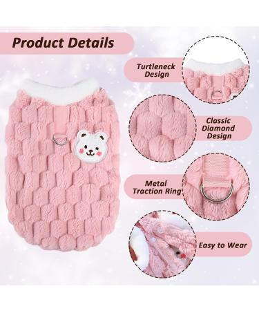 Lyneun Dog Jumper Thick Dog Sweater Warm Sweater Coat Soft Puppy Jumper Dog Winter Clothes Cute Warm Dog Pullover for Dog (Pink XL) XL Pink - Buy Online on GoSupps.com