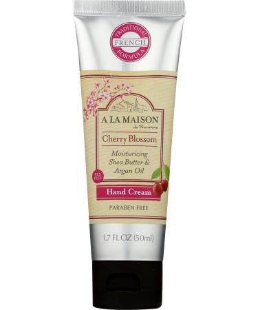 A La Maison De Provence Hand and Body Cream | Natural Moisturizing Lotion with Argan Oil and Shea Butter | Moisturizer for Dry Skin | Paraben and Phthalates Free | Cherry Blossom Scent 1.7 Oz (1 Pack) 1.7 Fl Oz (Pack of 