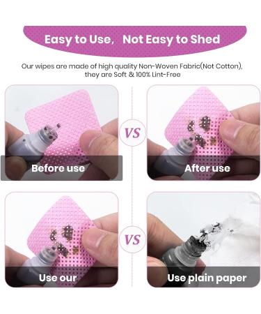 1000 PCS Pink Lint Free Nail & Lash Glue Wipes with Container - Super Absorbent Soft Non-Woven Fabric for Extensions & Nail Polish Removal - Buy Online on GoSupps.com