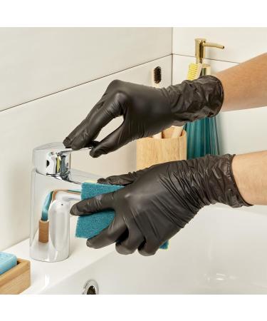 Buy Spontex Black Protect Nitrile Disposable Gloves - 20 Tearproof Latex-Free Unpowdered Size M - Buy Online on GoSupps.com