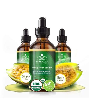 Morgan Cosmetics Organic Prickly Pear Seed Oil Prickly Pear Oil For Face Essential Oils For Wrinkles Facial Night Serum Natural Moisturizer For Dry Skin And Hair Pear Seed Oil (0.5 Oz) 0.5 Fl Oz (Pack of 1) - Buy Online on GoSupps.com
