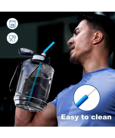 WALFOS 14.5 inch Extra Long Reusable Silicone Straws - 6-Pack for 1/Half Gallon Bottles - Flexible Bendable Straws with Cleaning Brush - 14.5 x 0.4 Diameter - Buy Online on GoSupps.com