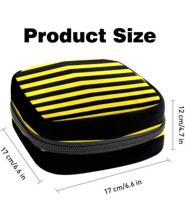 Storage Bags for Women - Black & White Stripes Portable Menstrual Pads Tampons & Bandages Holder - Stylish & Functional Storage Solution - Buy Online on GoSupps.com