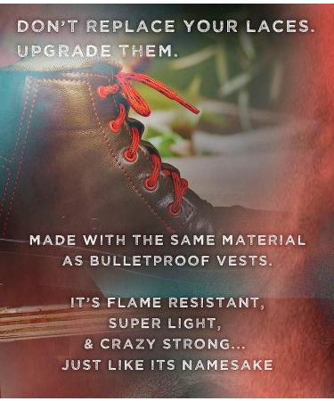 Honey Badger Heavy Duty Kevlar Work Boot Laces - 45 Round Shoelaces (Red/Black) - USA Made (1 Pair) - Buy Online on GoSupps.com