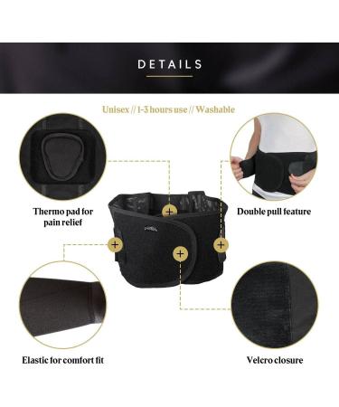 Stabilize Lower Back Support Belt - Pain Relief & Waist Support for Men & Women | Prevent Slouching & Hunching | Back Brace with Heat/Cold Therapy - Buy Online on GoSupps.com