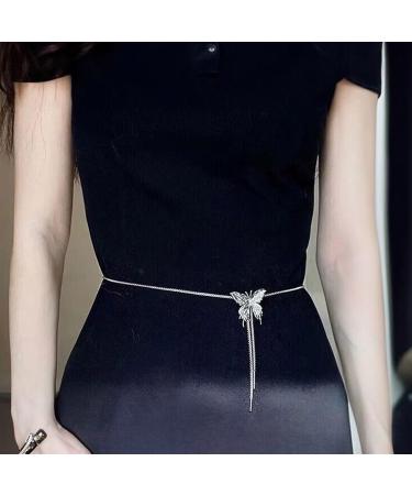 Oralgo Stylish Crystal Butterfly Necklace - Elegant Jewelry Gift for Women & Girls Long Sweater Chain Perfect Wedding Gift - 2-Part Set - Buy Online on GoSupps.com