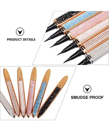 Healeved 2pcs Diamond Eyeliner Liquid Liner Pen Self- Adhesive Eyeliners Green Tint Conditioner Silver Black - Buy Online on GoSupps.com