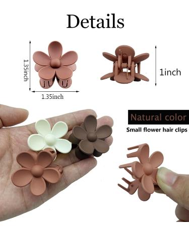 8Pcs Flower Claw Clips for Women, Girls, Kids - Matte Non Slip Hair Jaw Clips - Strong Hold Hair Barrettes for Thin/Medium Hair - 8pcs (Large+Small) - Accessories for Thick Hair - Buy Online on GoSupps.com