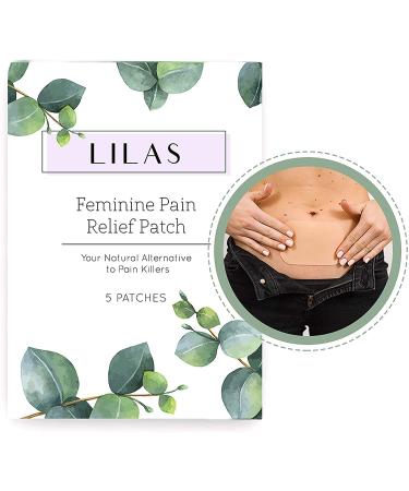 LILAS Menstrual Relief Patch (5 Pack) - Natural Pain Relief for Menstrual Period Symptoms and Cramps | Designed for Endometriosis and Menstrual Relief | Herbal and Plant Based Cooling Patches