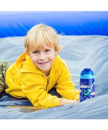 FEIJIAN Kids 12oz Insulated Water Bottle with Straw Lid - BPA-Free Stainless Steel Tumbler for Toddlers - Leak-Proof & Reusable - Ocean Blue - Buy Online on GoSupps.com