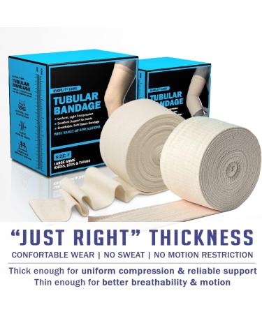 Everlit Elastic Tubular Support Bandage | Size F (4 x 11yd) | Large Arm, Knees, Legs Stockinette Tubing | Light to Moderate Compression - Buy Online on GoSupps.com